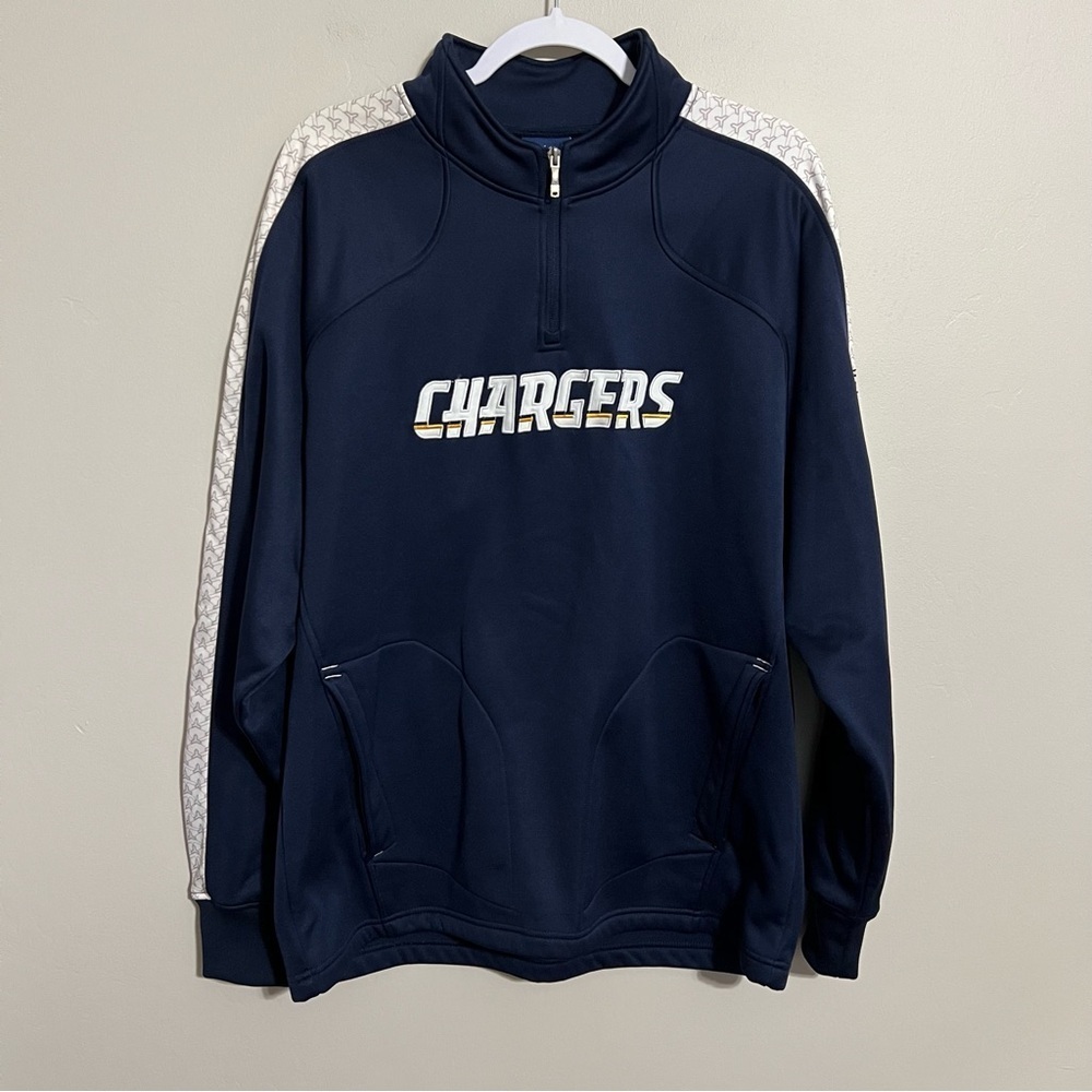 Reebok Los Angeles Chargers NFL Sideline Navy 1/4 Zip Sweatshirt size Medium